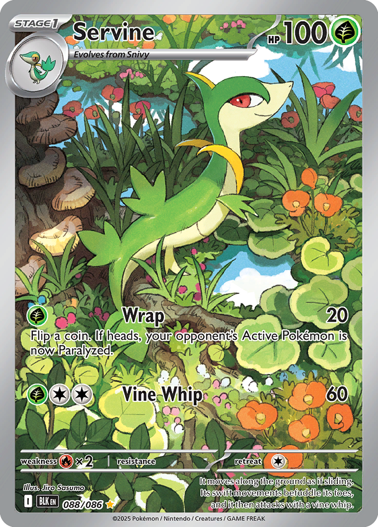 Servine - Card #088 from Pokemon TCG Black Bolt set