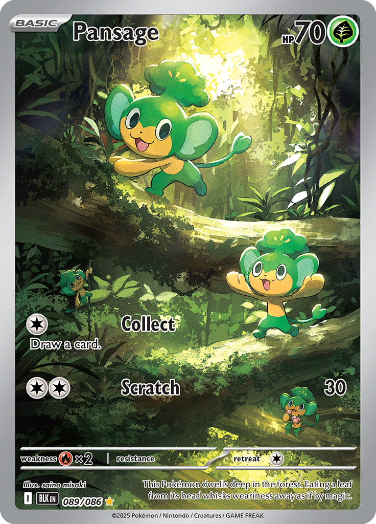 Pansage - Card #089 from Pokemon TCG Black Bolt set