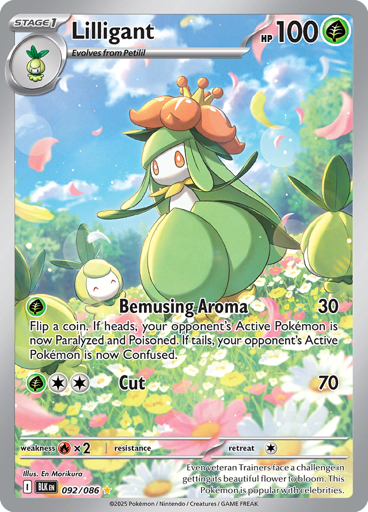 Lilligant - Card #092 from Pokemon TCG Black Bolt set