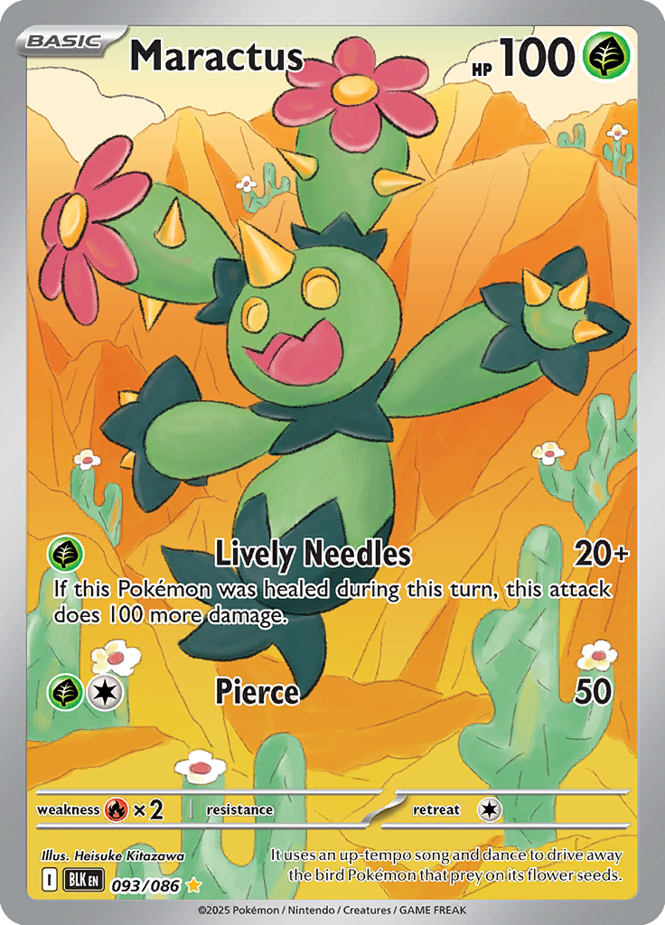 Maractus - Card #093 from Pokemon TCG Black Bolt set