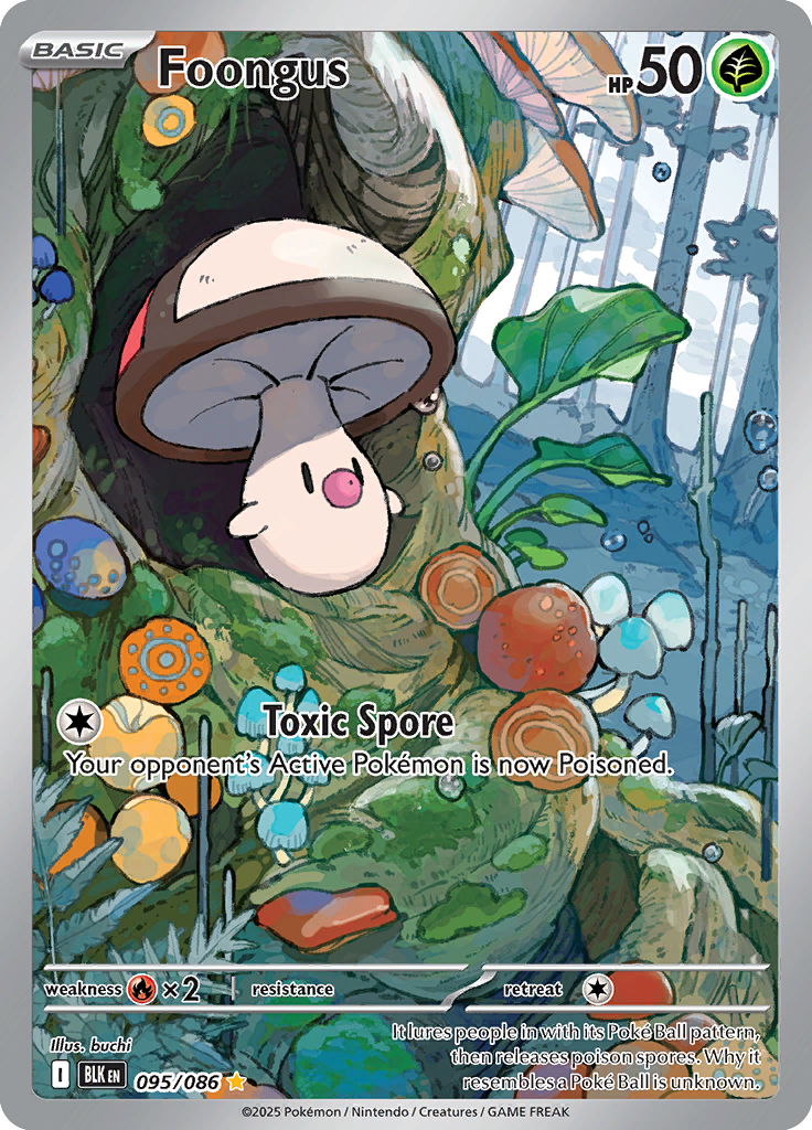Foongus - Card #095 from Pokemon TCG Black Bolt set