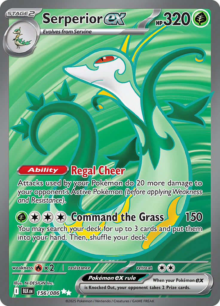 Serperior ex - Card #156 from Pokemon TCG Black Bolt set