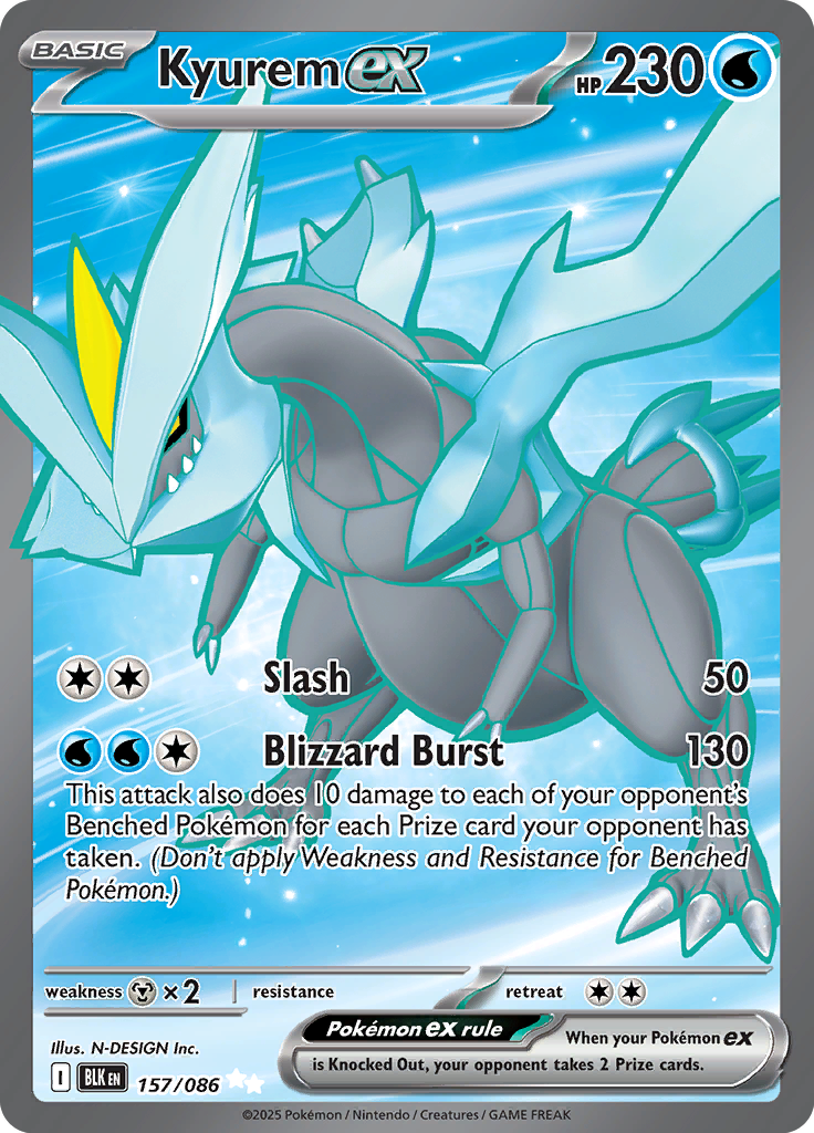 Kyurem ex - Card #157 from Pokemon TCG Black Bolt set