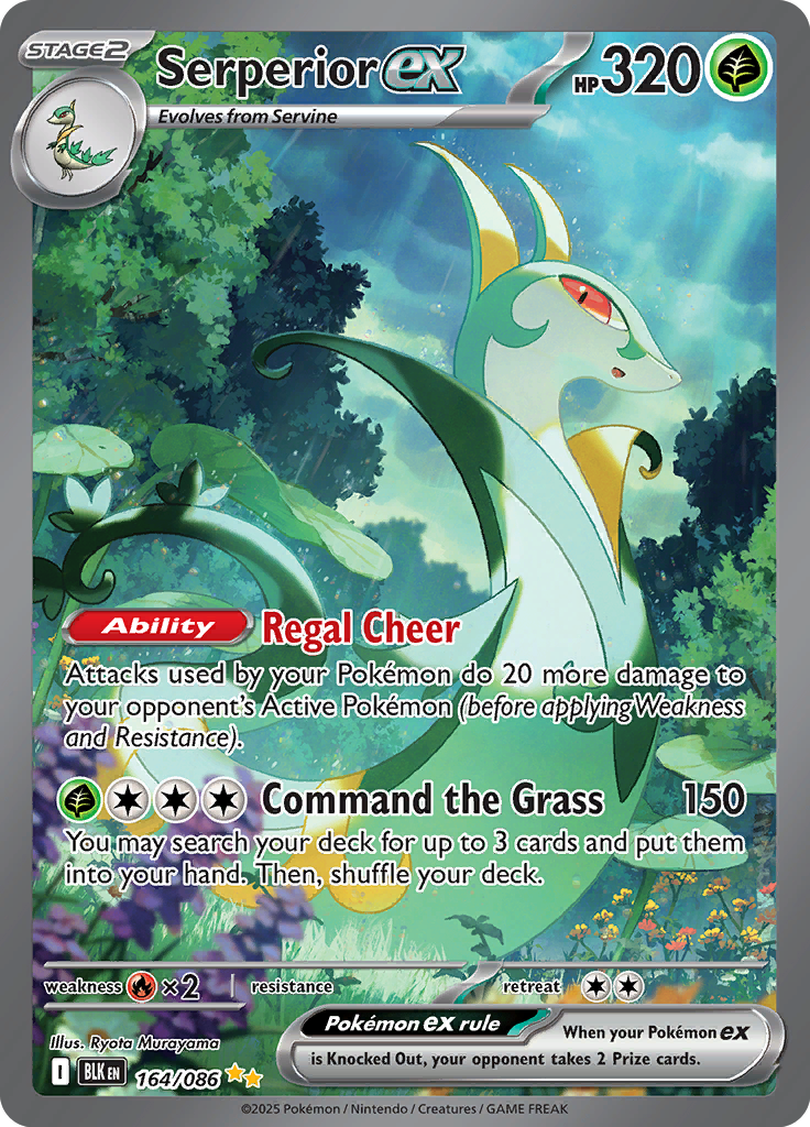 Serperior ex - Card #164 from Pokemon TCG Black Bolt set
