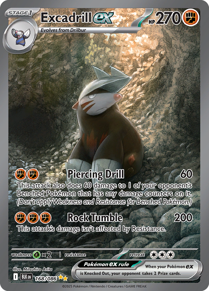 Excadrill ex - Card #168 from Pokemon TCG Black Bolt set