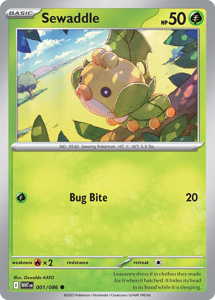 Sewaddle - Card #001 from Pokemon TCG White Flare set