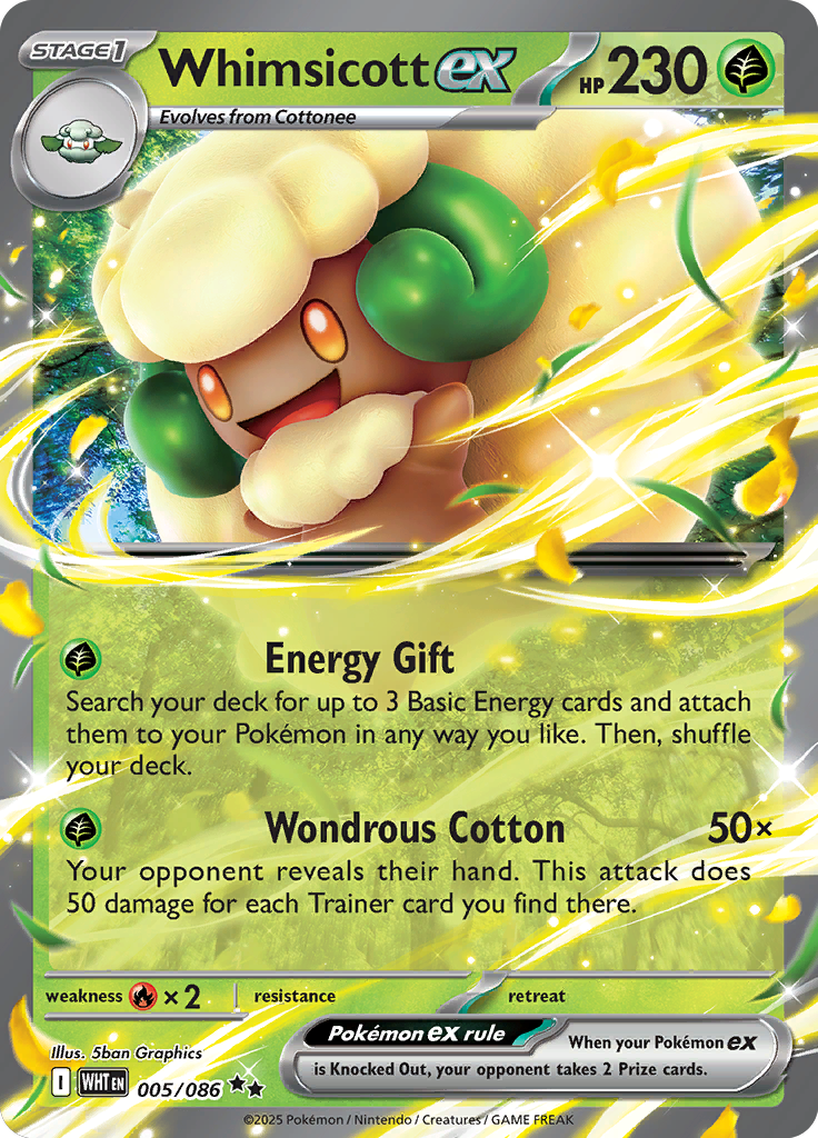Whimsicott ex - Card #005 from Pokemon TCG White Flare set
