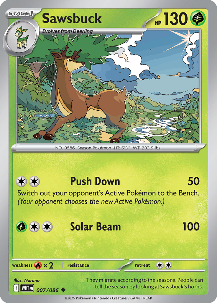 Sawsbuck - Card #007 from Pokemon TCG White Flare set