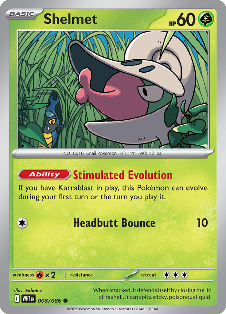 Shelmet - Card #008 from Pokemon TCG White Flare set