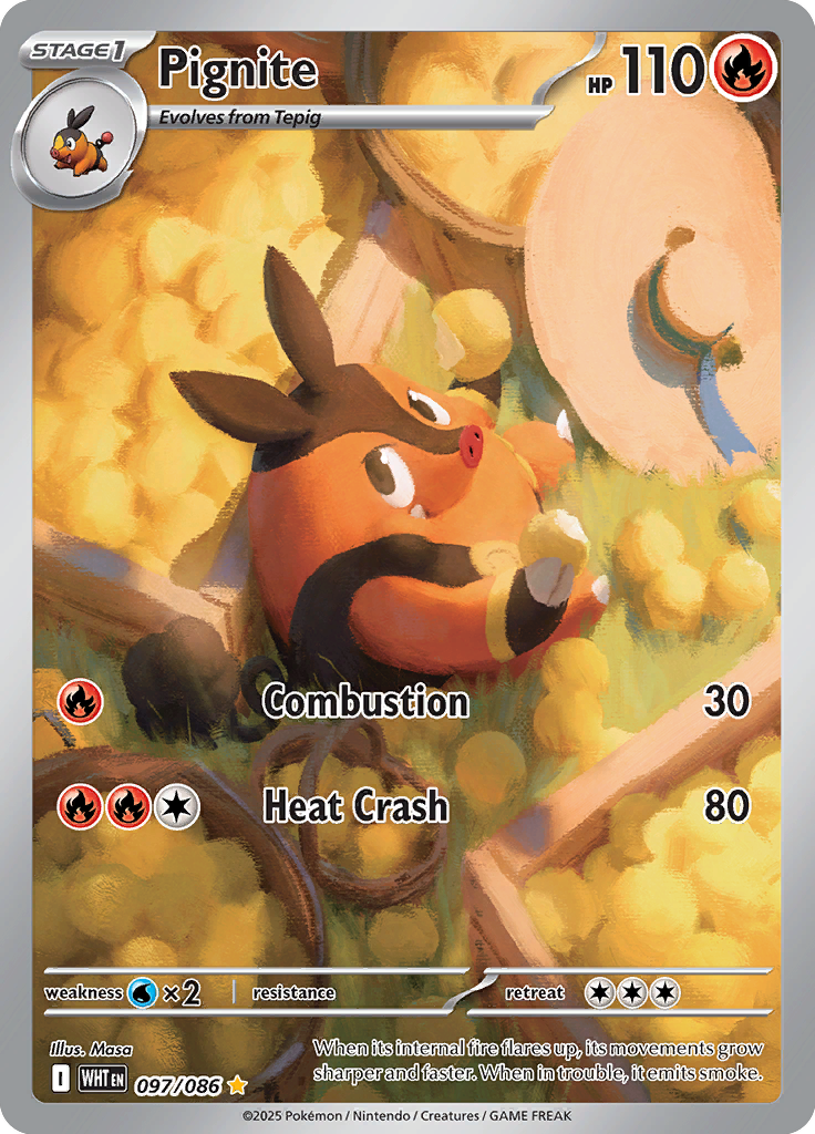 Pignite - Card #097 from Pokemon TCG White Flare set