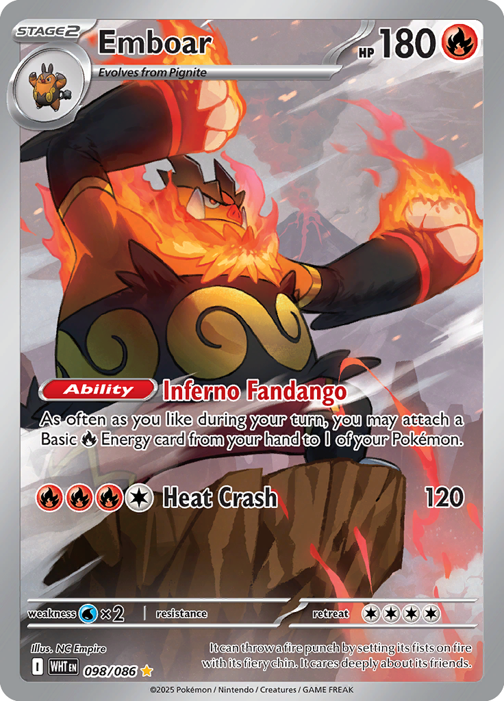 Emboar - Card #098 from Pokemon TCG White Flare set
