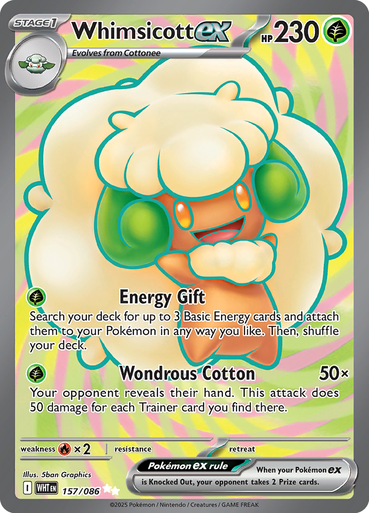 Whimsicott ex - Card #157 from Pokemon TCG White Flare set