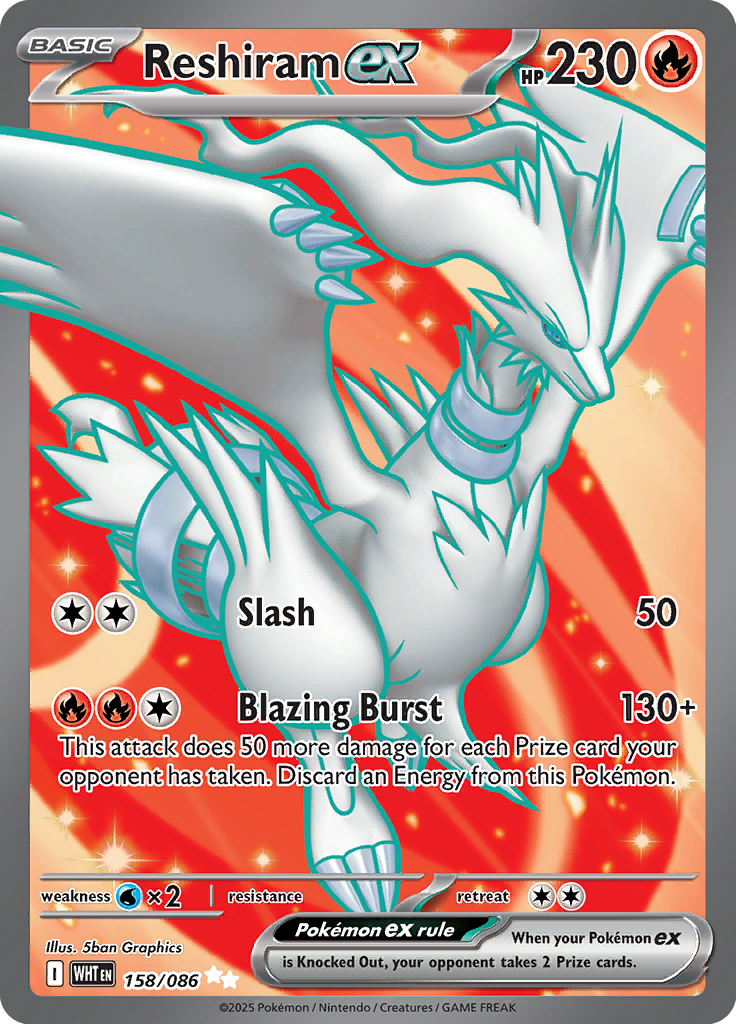 Reshiram ex - Card #158 from Pokemon TCG White Flare set