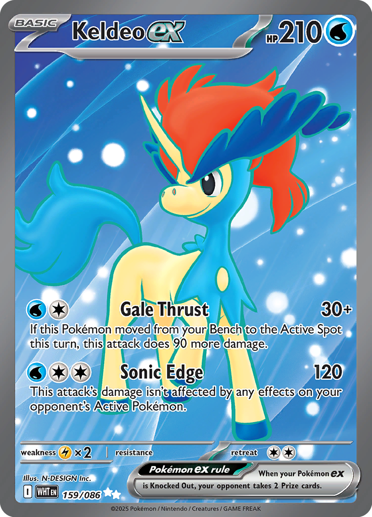 Keldeo ex - Card #159 from Pokemon TCG White Flare set