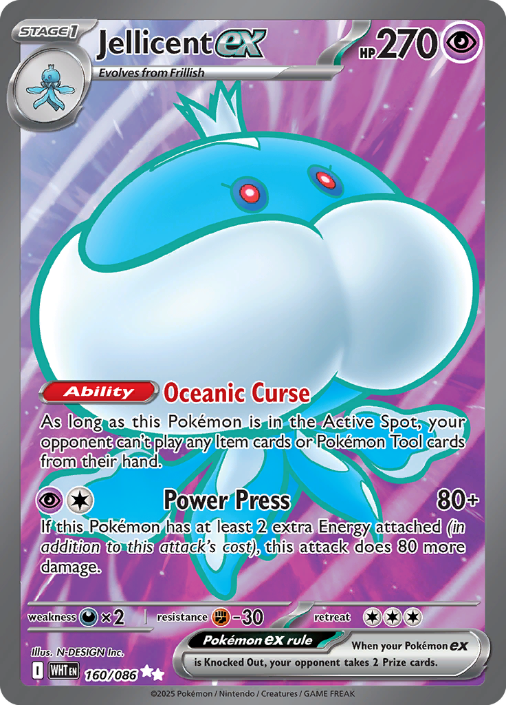 Jellicent ex - Card #160 from Pokemon TCG White Flare set