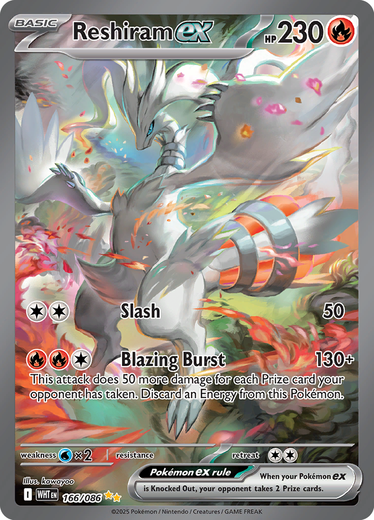 Reshiram ex - Card #166 from Pokemon TCG White Flare set