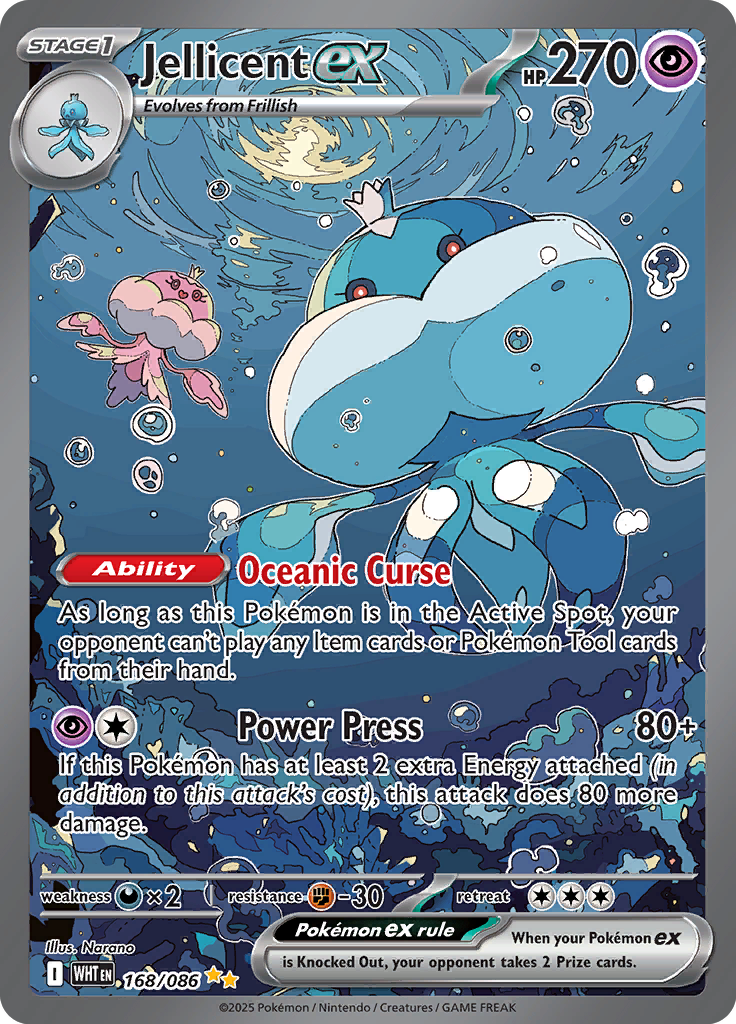 Jellicent ex - Card #168 from Pokemon TCG White Flare set