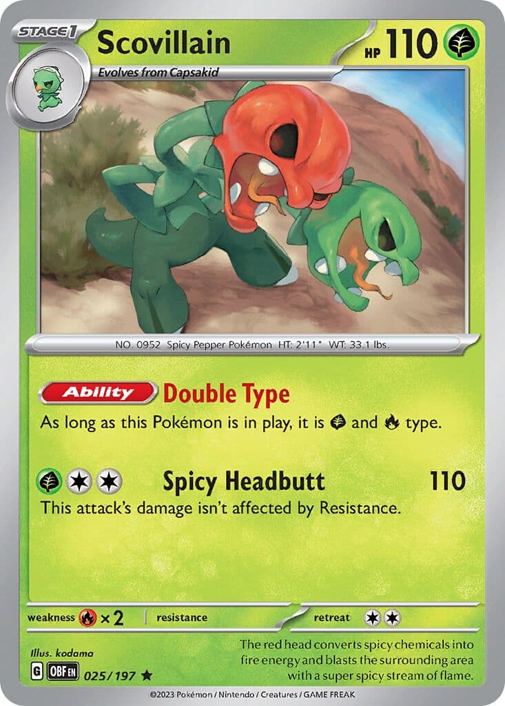 Obsidian Flames Pokemon card #025 - high resolution TCG trading card image