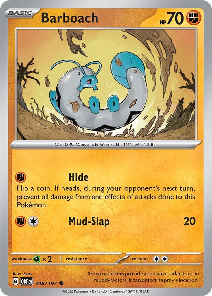 Obsidian Flames Pokemon card #108 - high resolution TCG trading card image